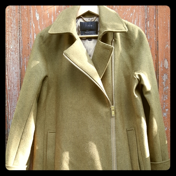 J. Crew Melton Wool side zip trench